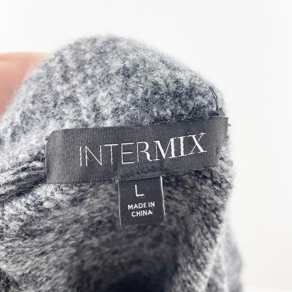 Intermix Cashmere Blend Fitted Midi Skirt Large Knit Gray Casual Work Winter - Picture 4 of 5